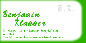 benjamin klapper business card